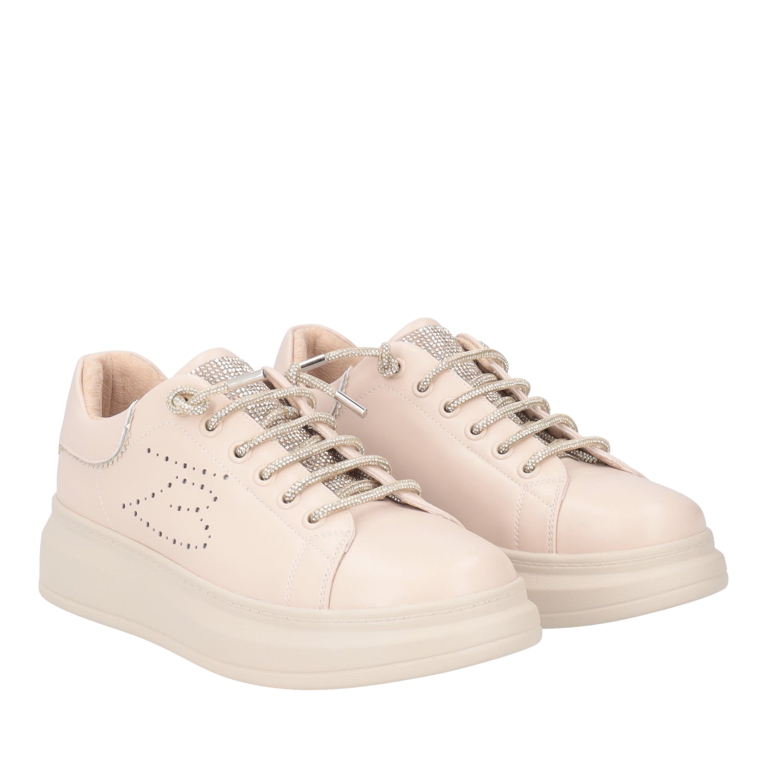 SNEAKER JULIETTE CON STRASS COLORE NUDE