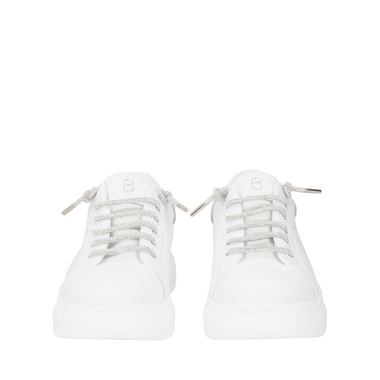 WHITE/SILVER JULIETTE SNEAKER WITH RHINESTONE LACES