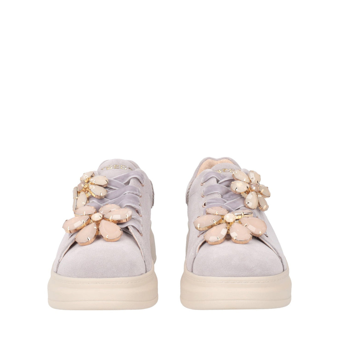 SNEAKER JULIETTE CON FIORE IN PIETRE COLORE MALVA