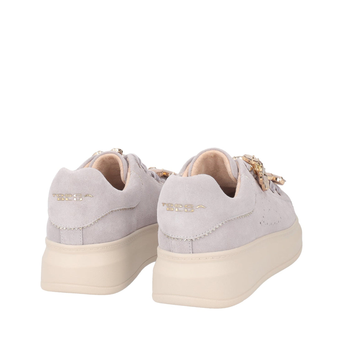 SNEAKER JULIETTE CON FIORE IN PIETRE COLORE MALVA