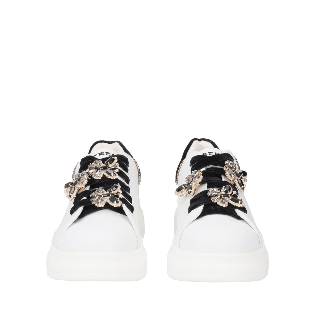 WHITE/BLACK JULIETTE SNEAKER WITH BUTTERFLIES