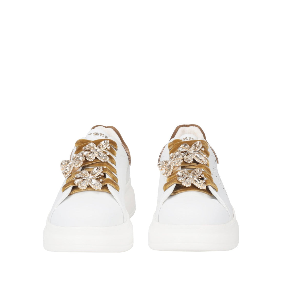 BIANCO/BRONZO JULIETTE SNEAKER WITH BUTTERFLIES