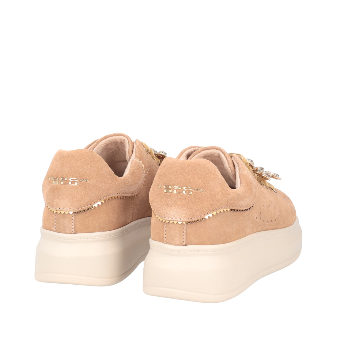 TAN JULIETTE SNEAKER IN SUEDE WITH BUTTERFLIES