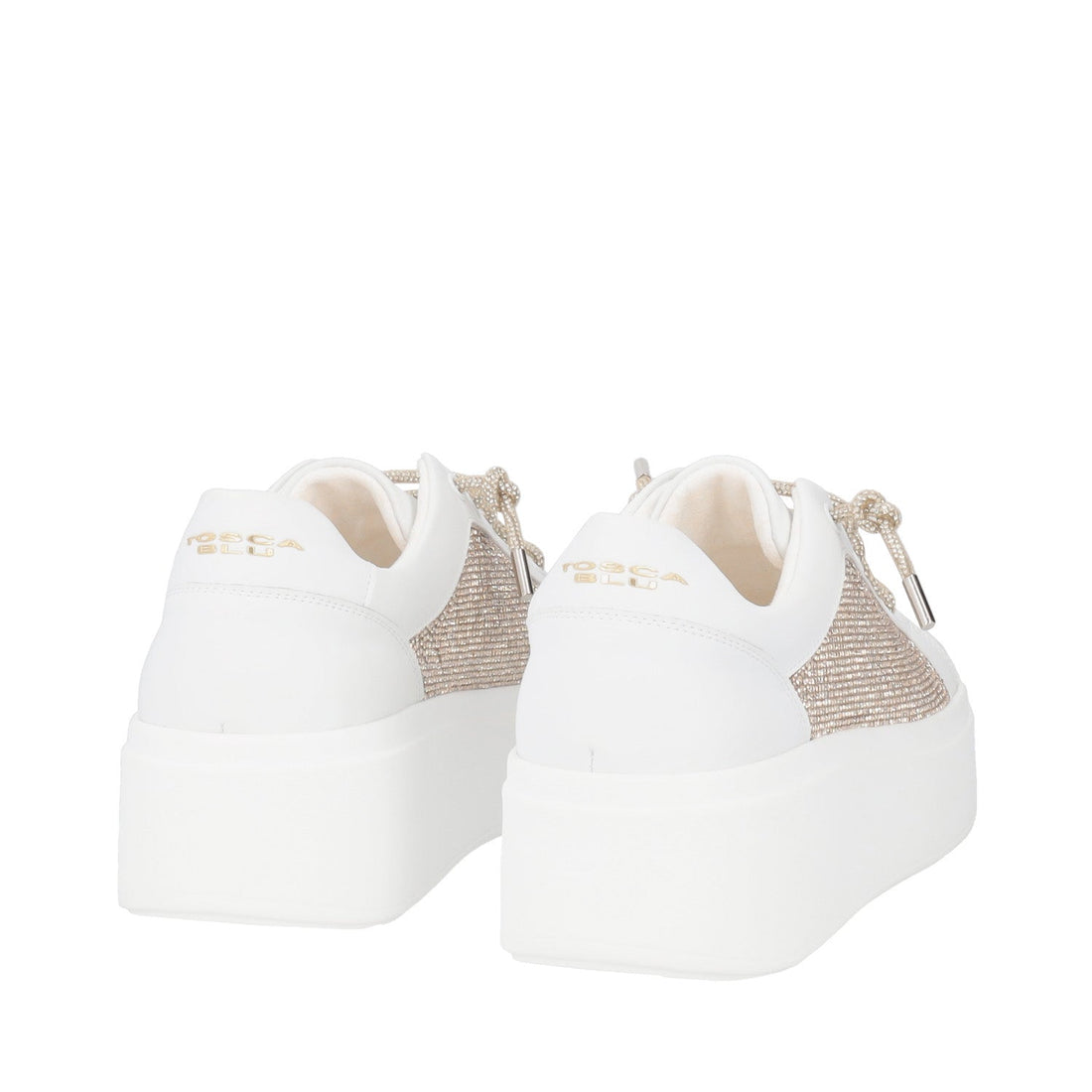 SNEAKER LILY IN PELLE CON STRASS COLORE BIANCO