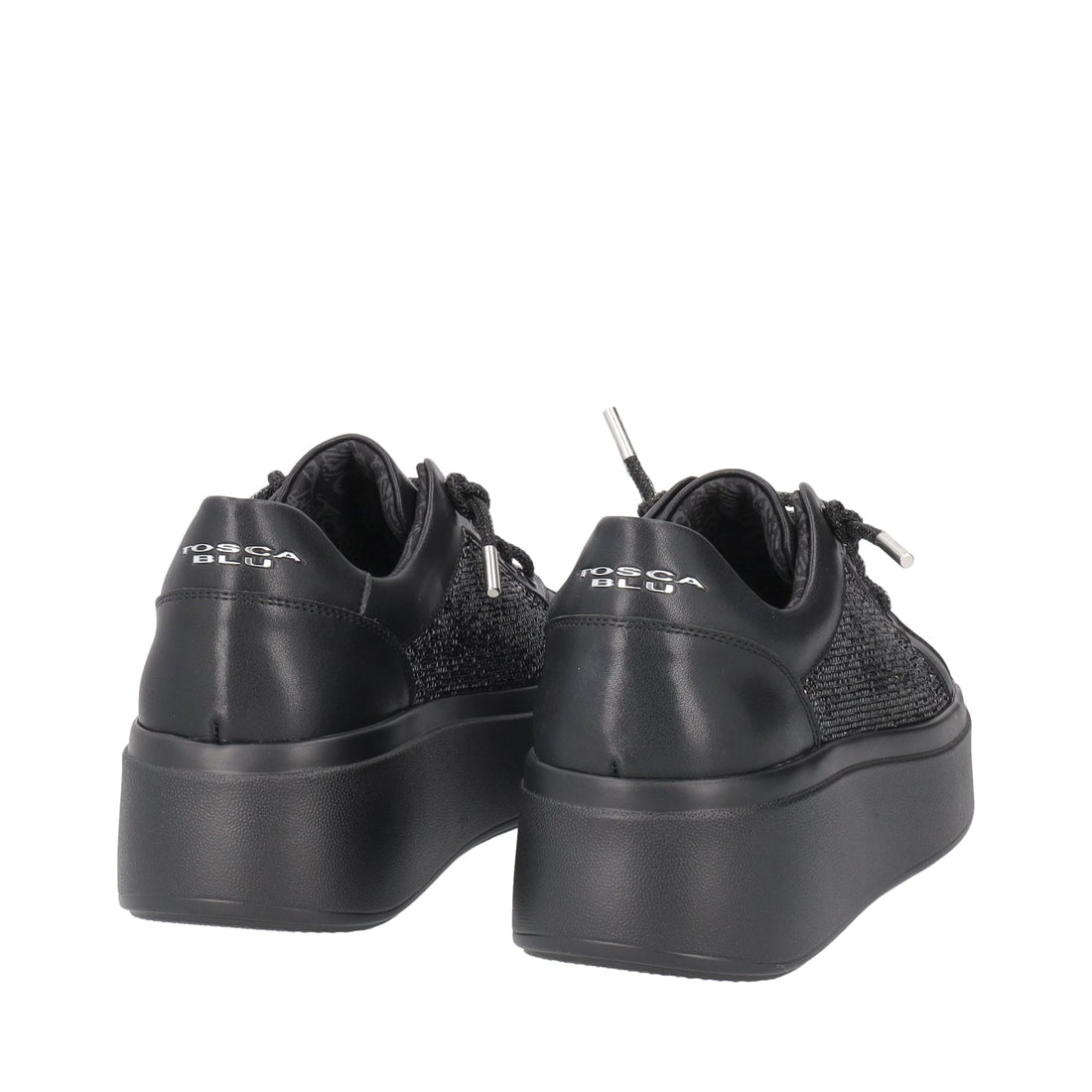 SNEAKER LILY IN PELLE CON STRASS COLORE NERO