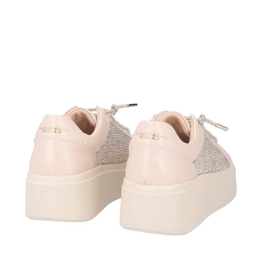 SNEAKER LILY IN PELLE CON STRASS COLORE NUDE