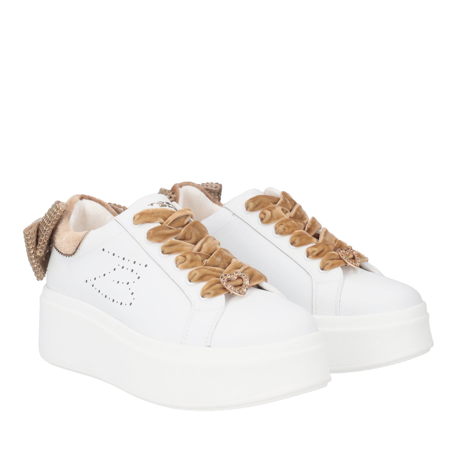 SNEAKER LILY CON FASCIA IN STRASS COLORE BIANCO