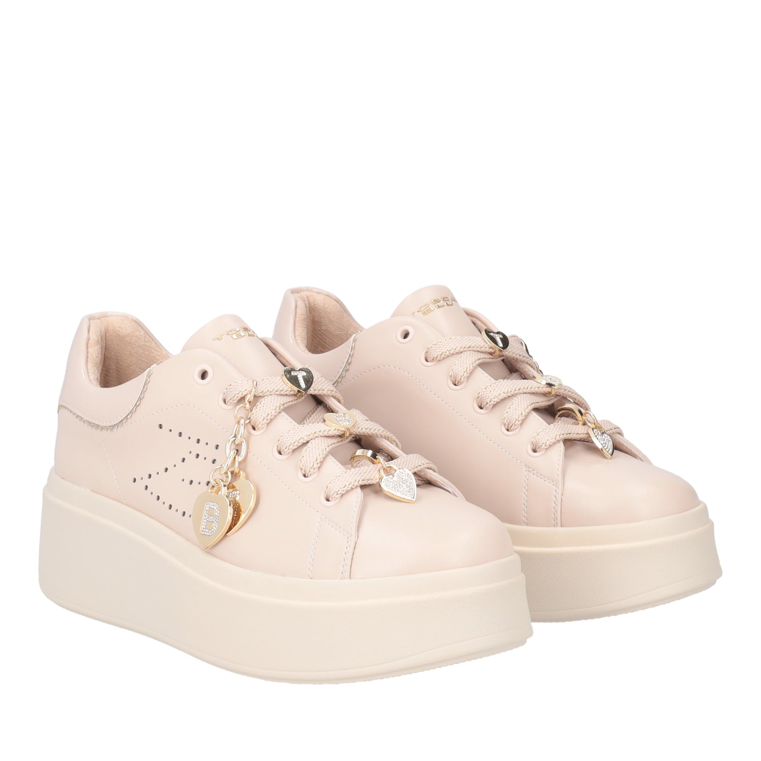 SNEAKER LILY CON CHARMS COLORE NUDE