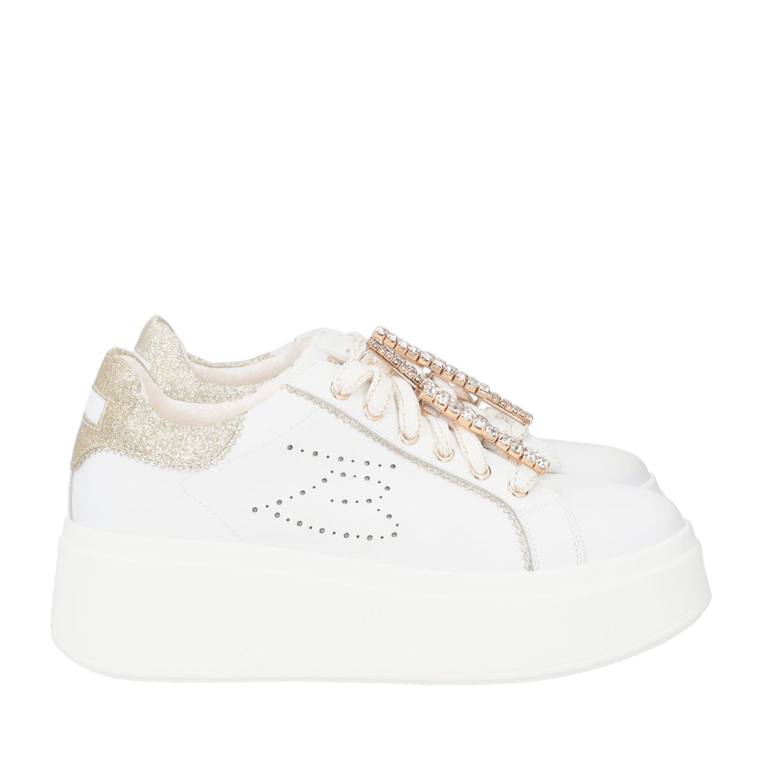 WHITE LILY SNEAKERS WITH RHINESTONES ACCESSORIES