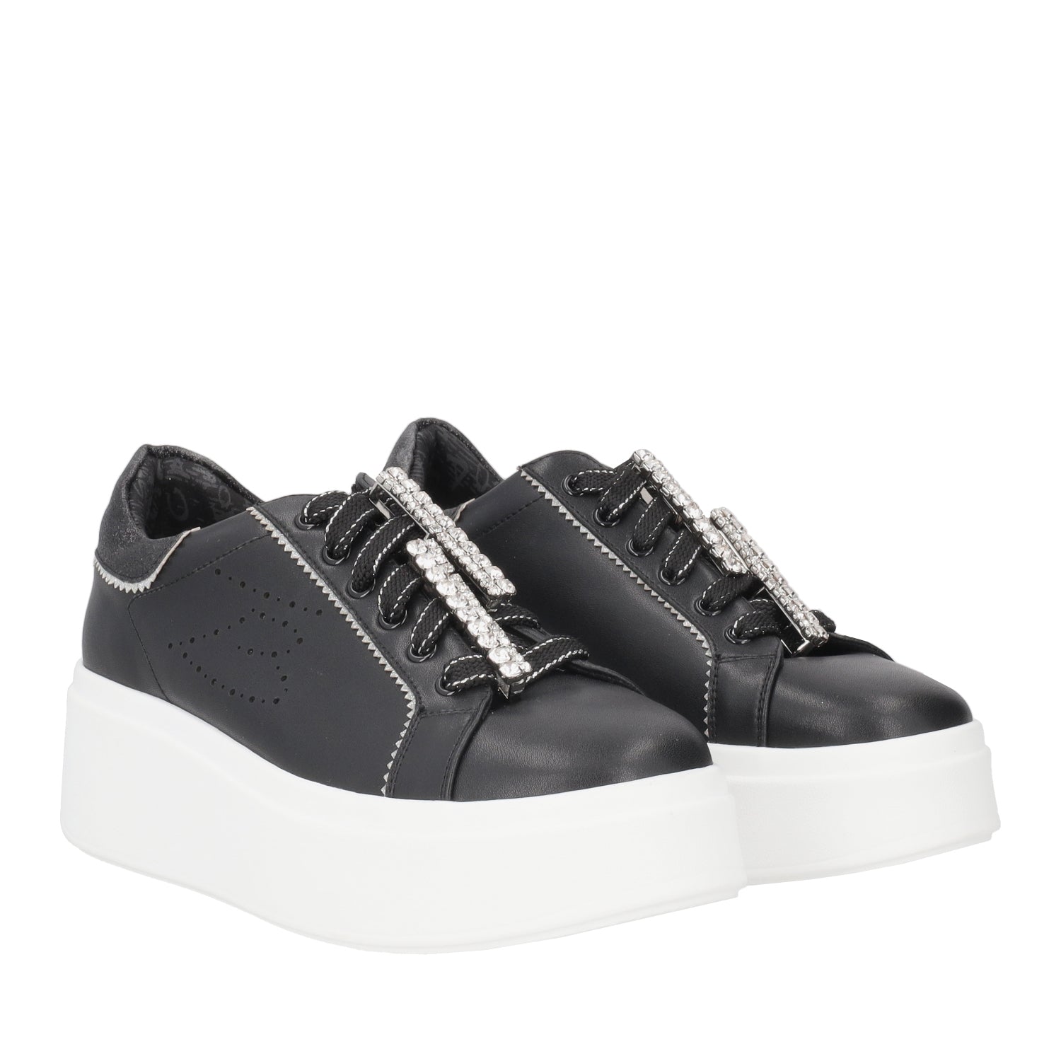 SNEAKER LILY CON ACCESSORI STRASSATI COLORE NERO