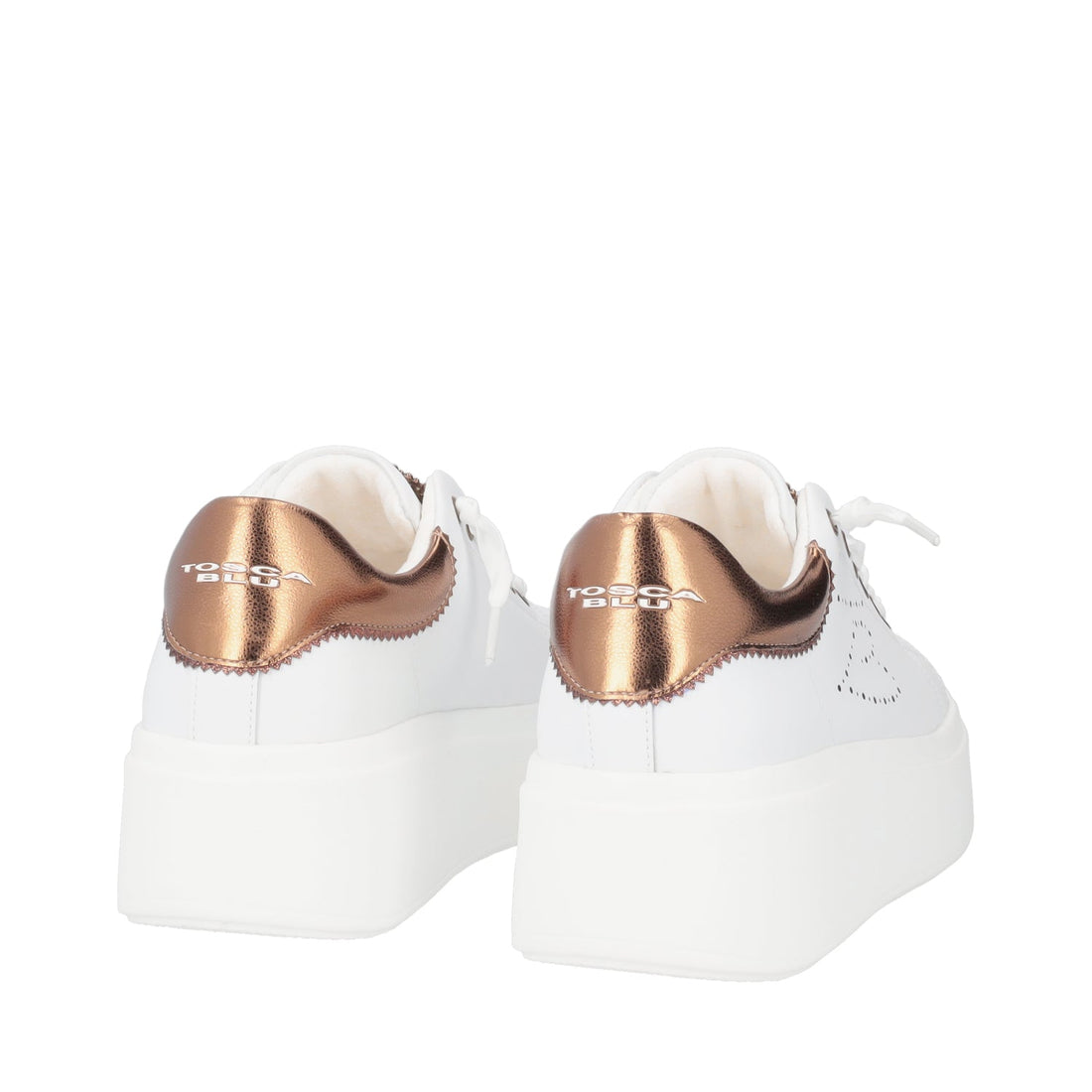 WHITE LILY SNEAKER IN LEATHER WITH APPLIED HEART