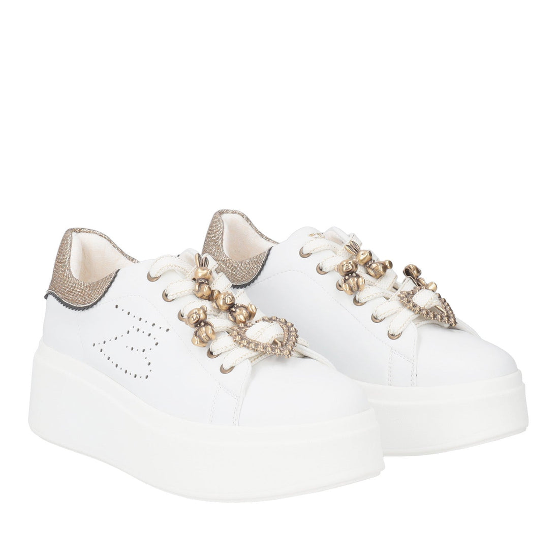 WHITE LILY SNEAKER IN LEATHER WITH ACCESSORIES