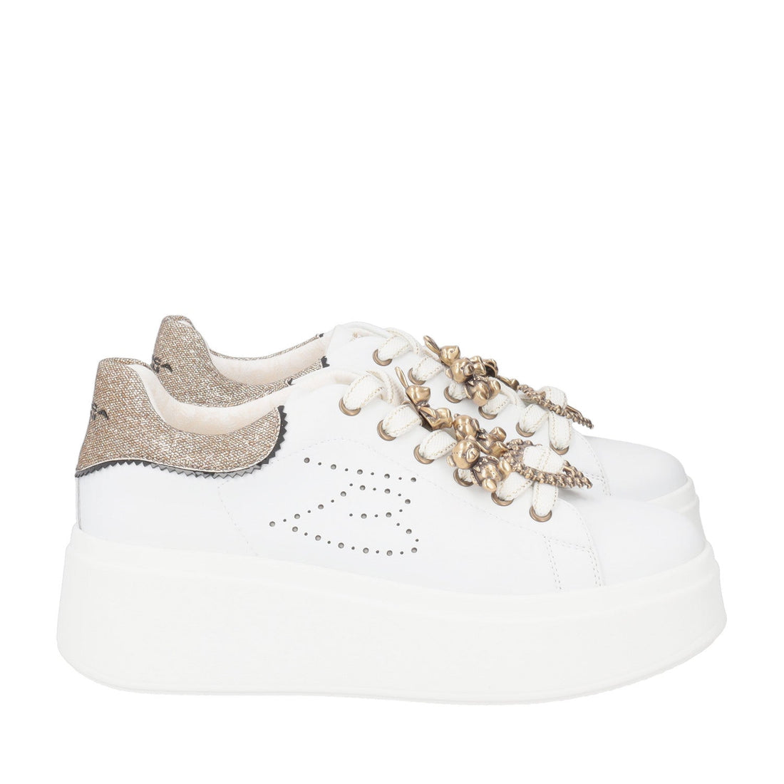 WHITE LILY SNEAKER IN LEATHER WITH ACCESSORIES