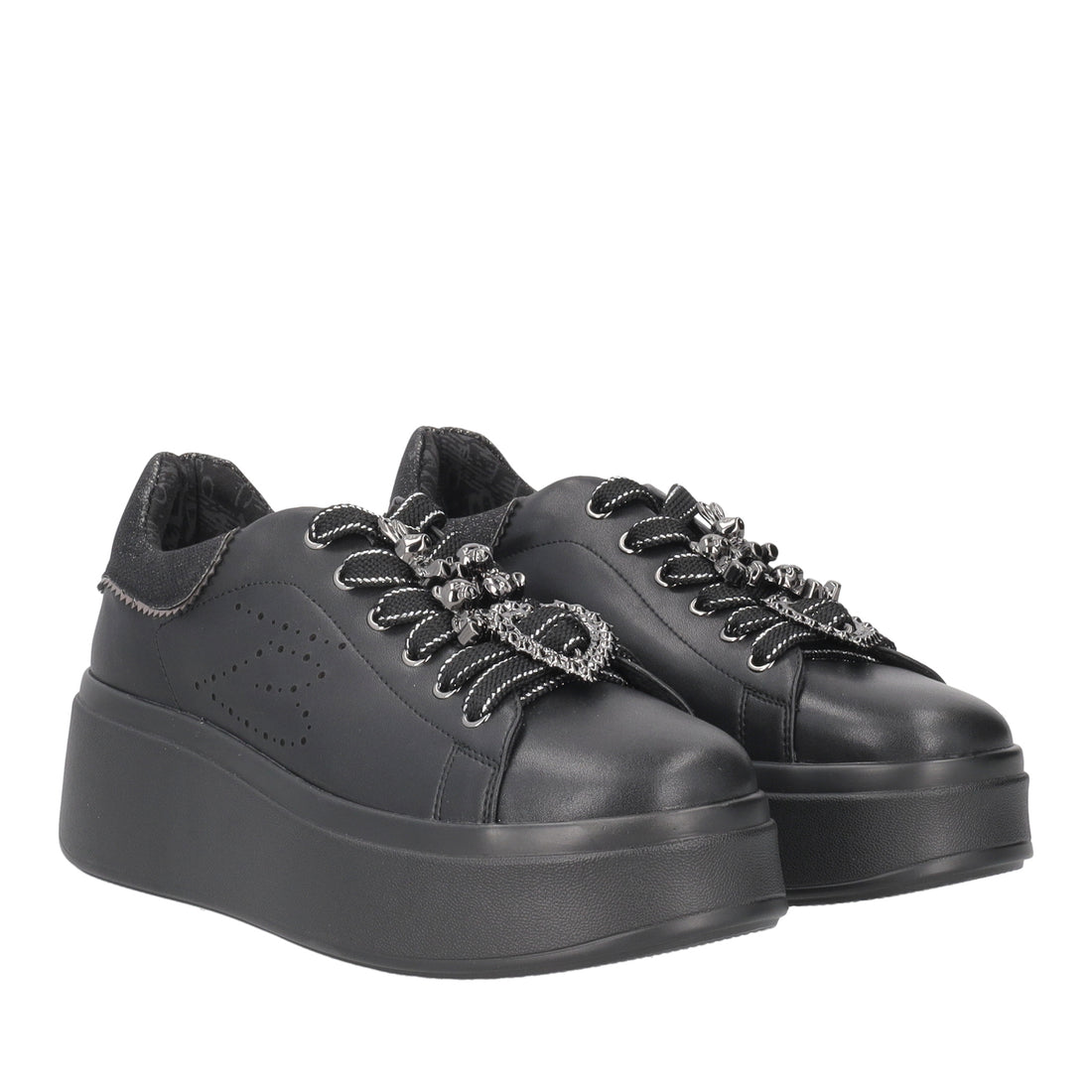 BLACK LILY SNEAKER IN LEATHER WITH ACCESSORIES