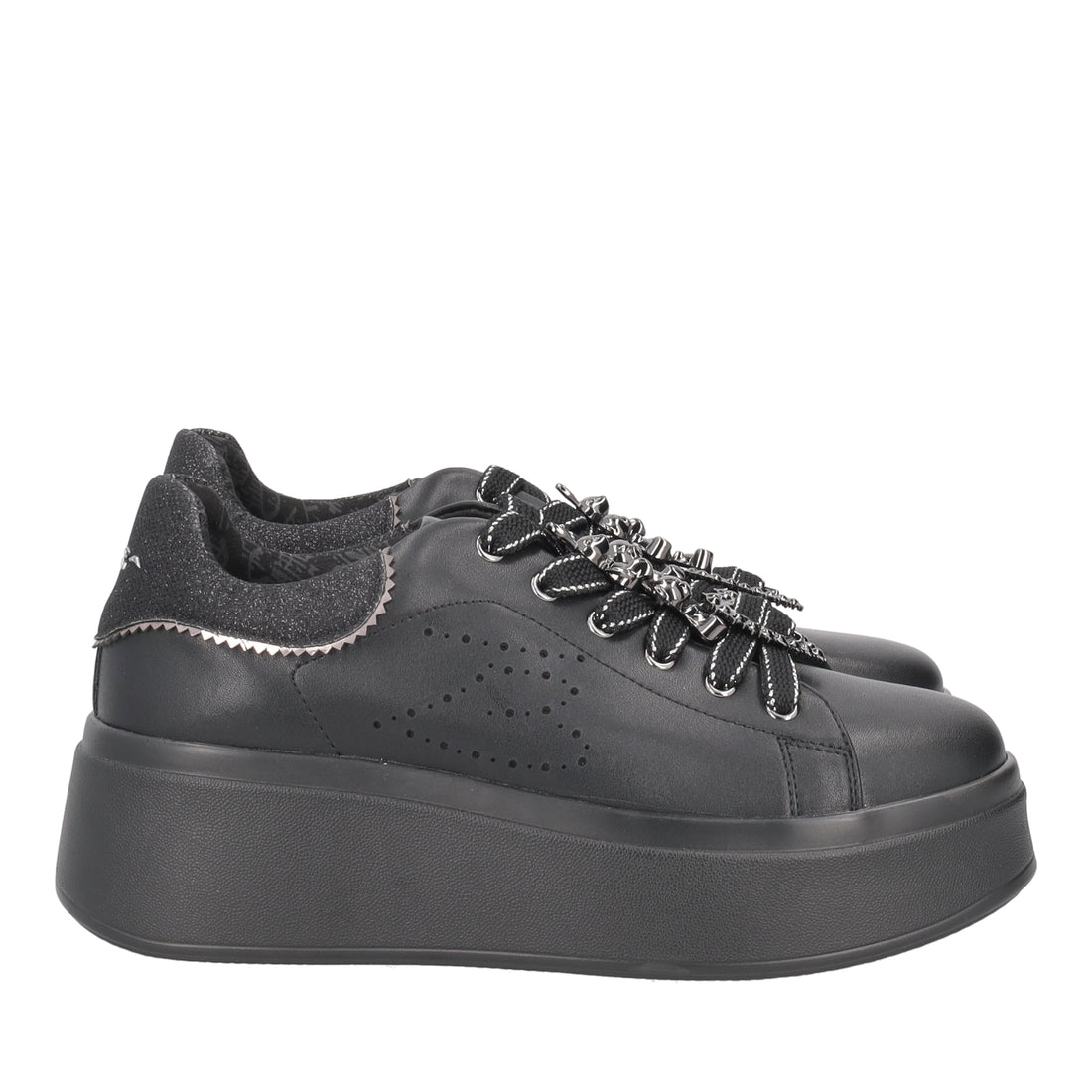 BLACK LILY SNEAKER IN LEATHER WITH ACCESSORIES