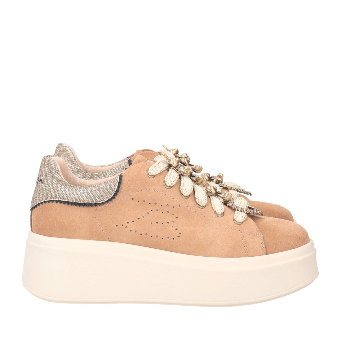 TAN LILY SNEAKER IN SUEDE WITH ACCESSORIES