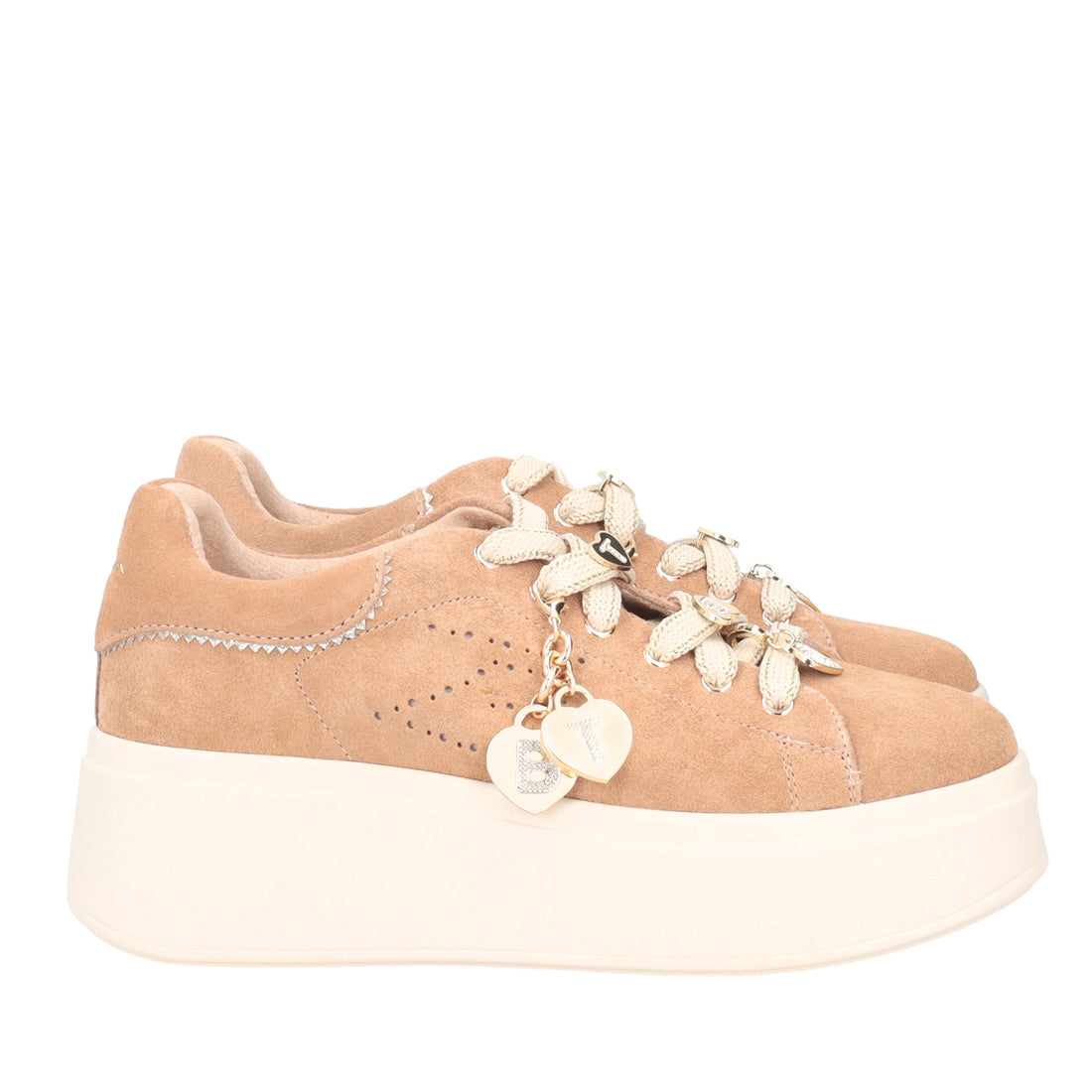 TAN LILY SNEAKERS IN SUEDE WITH CHARMS