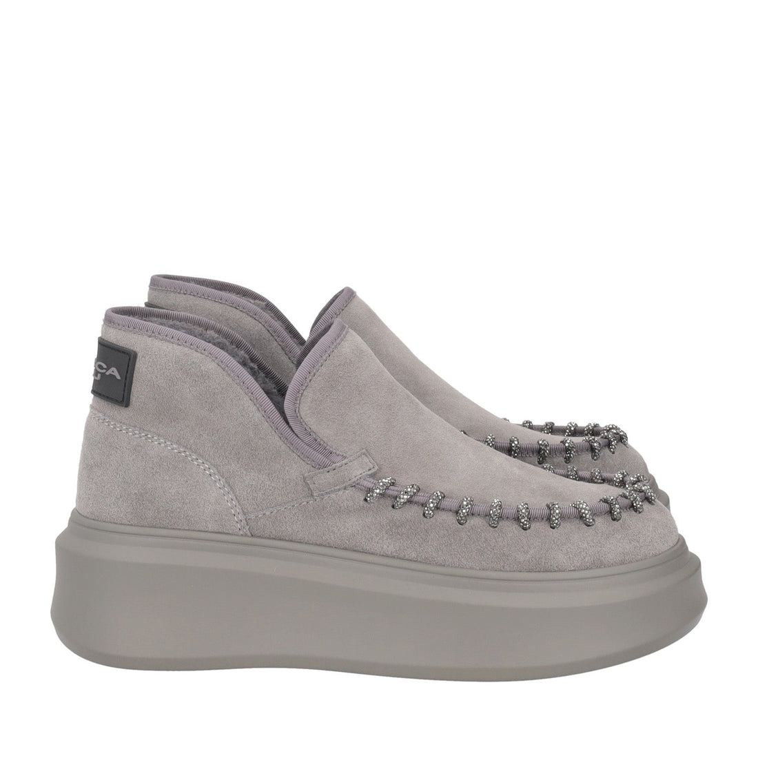 STIVALETTO BERGEN IN PELLE CON GLITTER COLORE GRIGIO SCURO