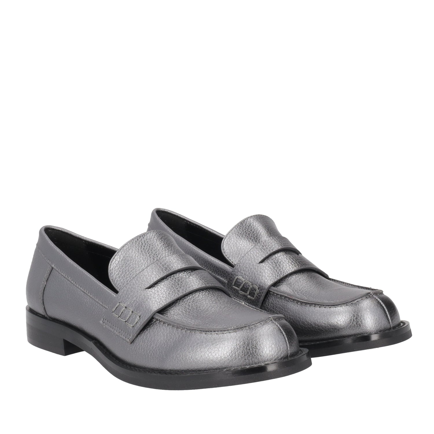 GUN METAL BROOKS LEATHER LOAFERS