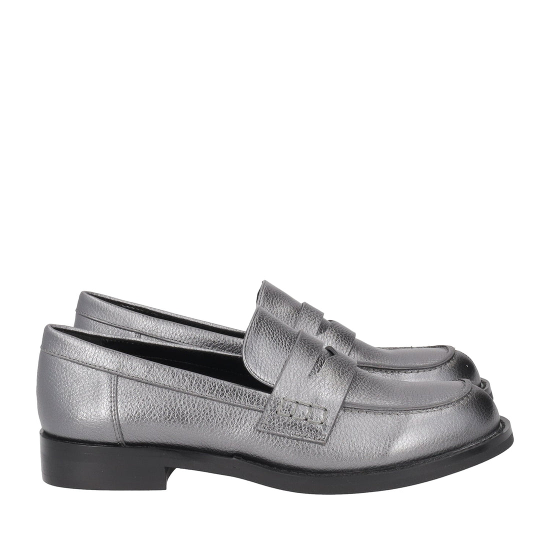 GUN METAL BROOKS LEATHER LOAFERS