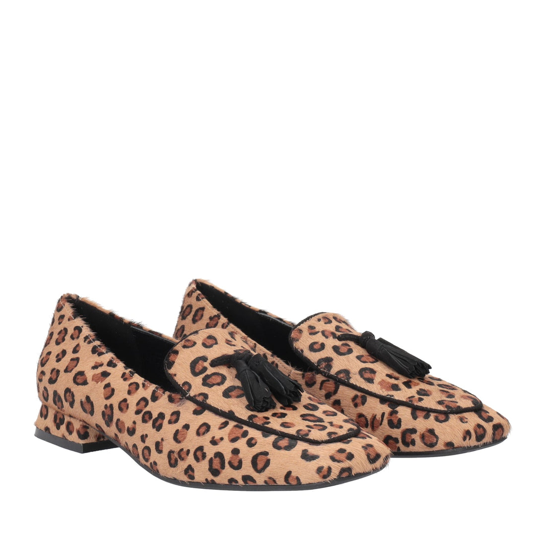 MOCASSINO CANAZEI IN PELLE CON STAMPA ANIMALIER COLORE BEIGE