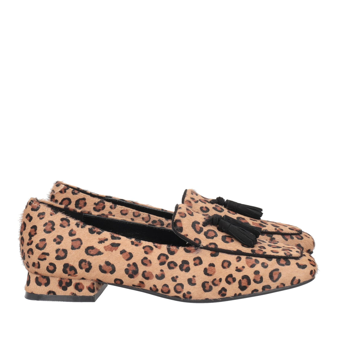 MOCASSINO CANAZEI IN PELLE CON STAMPA ANIMALIER COLORE BEIGE