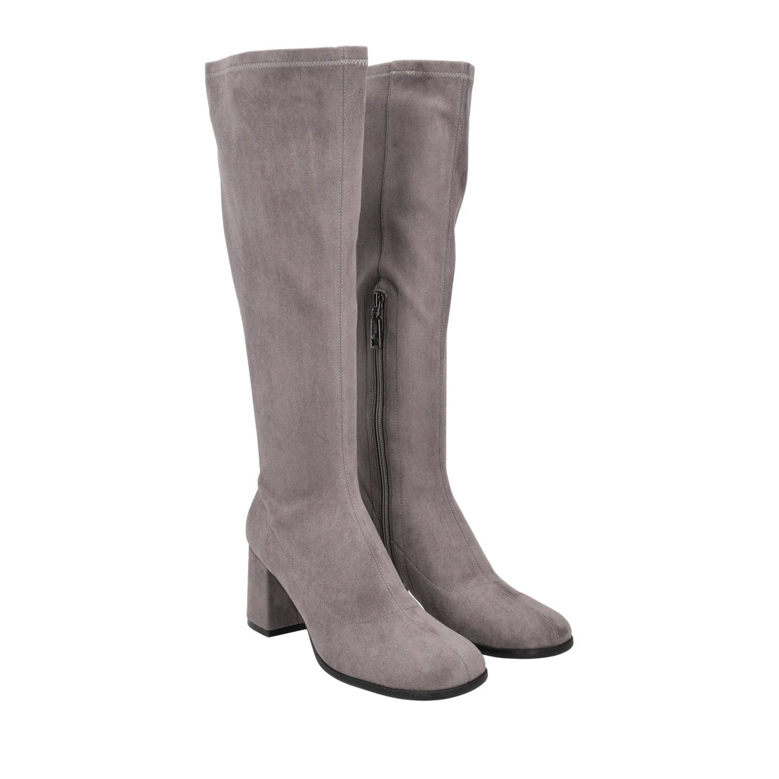 DARK GREY GENEVA BOOT WITH HEEL