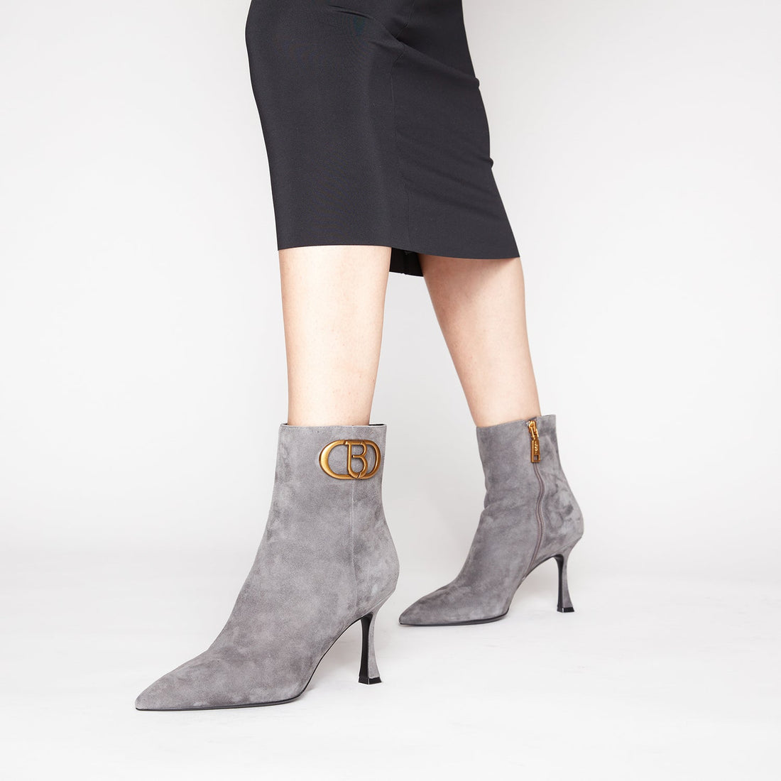 DARK GREY ICY ANKLE BOOT IN SUEDE