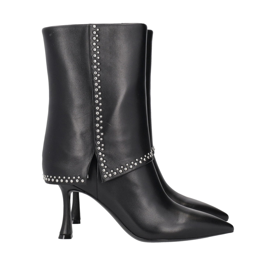 BLACK ICY ANKLE BOOT WITH STUDS