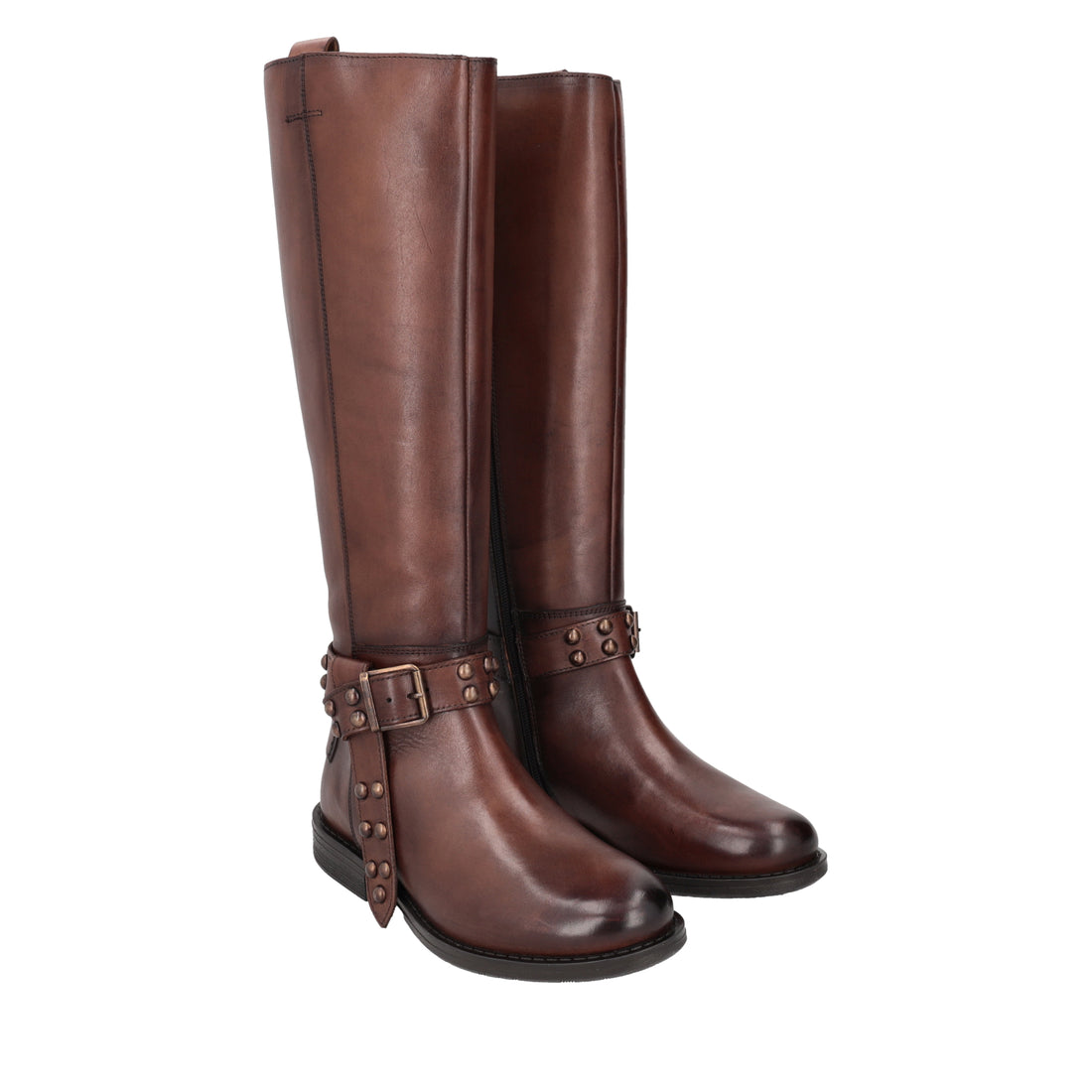 TAN LA THUILE LEATHER BOOT WITH STRAP