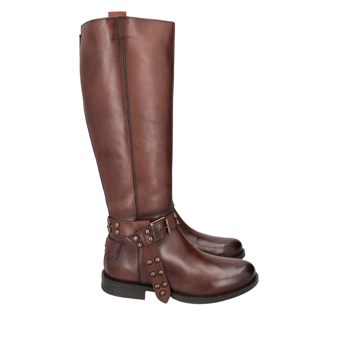 TAN LA THUILE LEATHER BOOT WITH STRAP