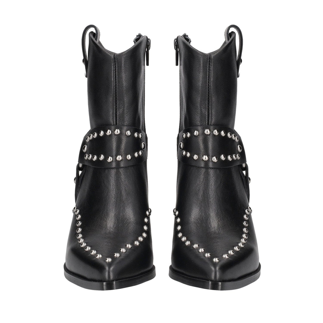 BLACK NEVADO ANKLE BOOT WITH STRAP AND STUDS