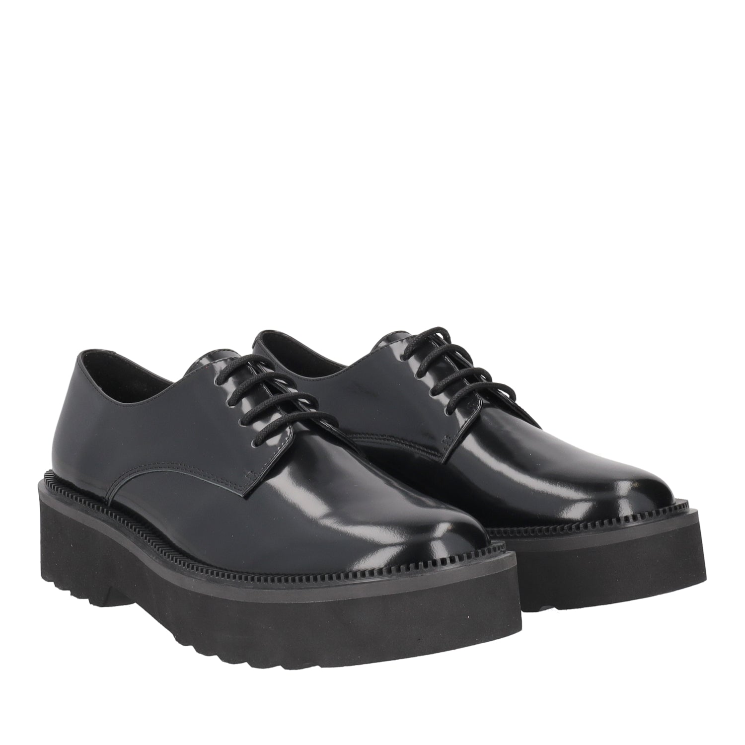 BLACK RILA LEATHER DERBY