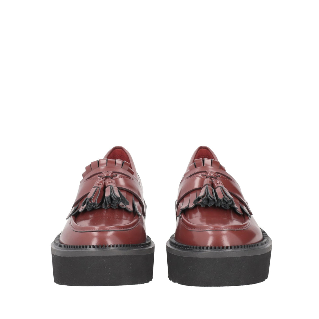 BROWN RILA LEATHER MOCCASIN WITH FRINGES