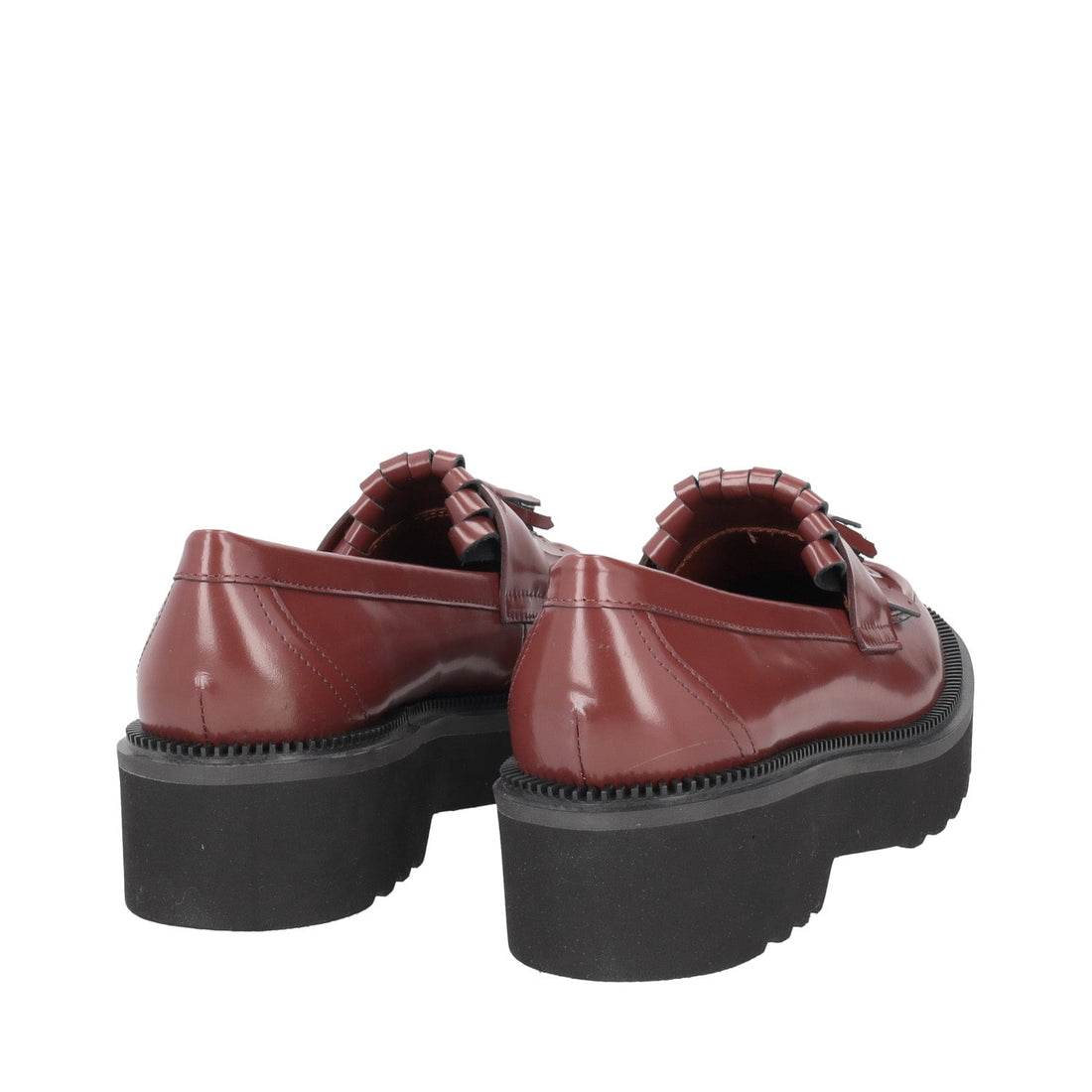 BROWN RILA LEATHER MOCCASIN WITH FRINGES