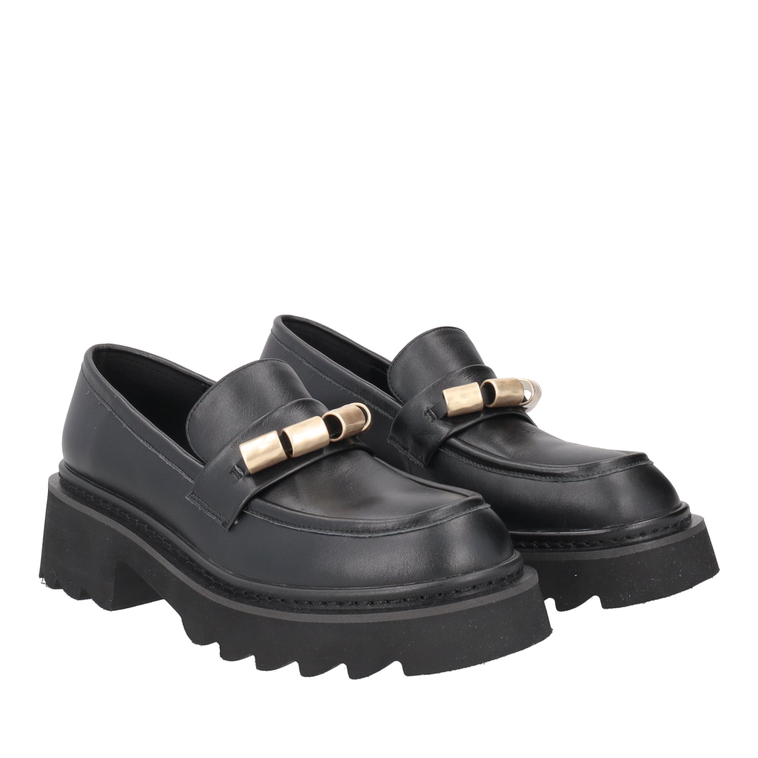 BLACK SHASTA LEATHER MOCCASIN WITH ACCESSORY