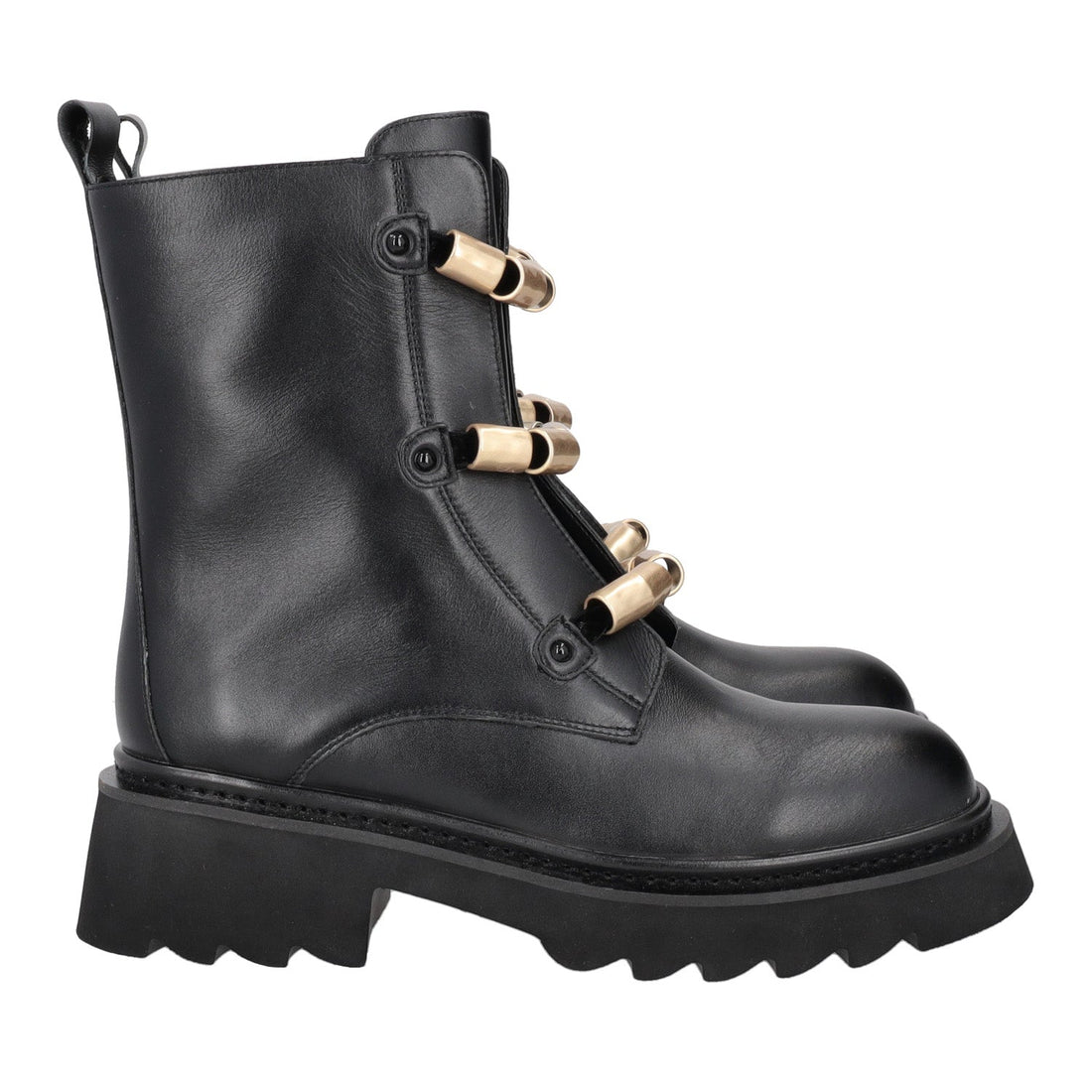 BLACK SHASTA LEATHER ANKLE BOOT WITH ACCESSORY