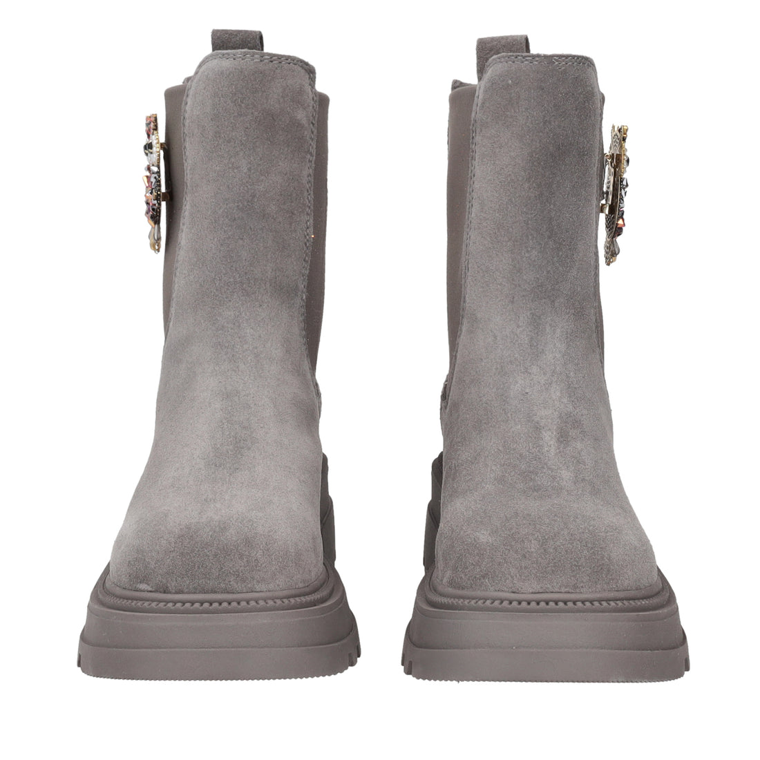 DARK GREY SUNVALLEY ANKLE BOOT WITH OWL ACCESSORY