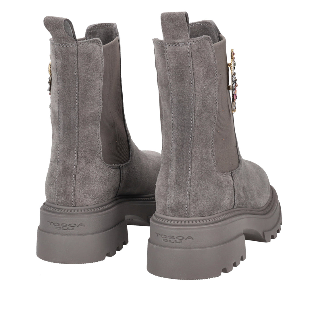 DARK GREY SUNVALLEY ANKLE BOOT WITH OWL ACCESSORY