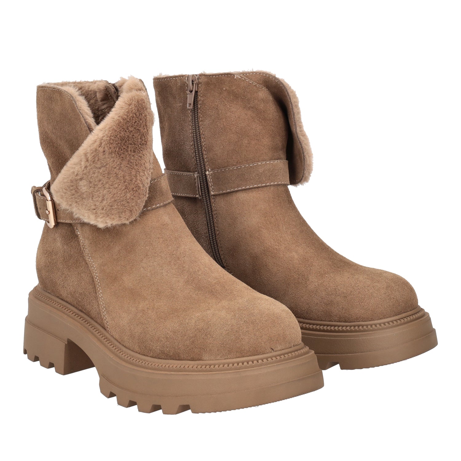 COFFEE SUNVALLEY LEATHER ANKLE BOOT