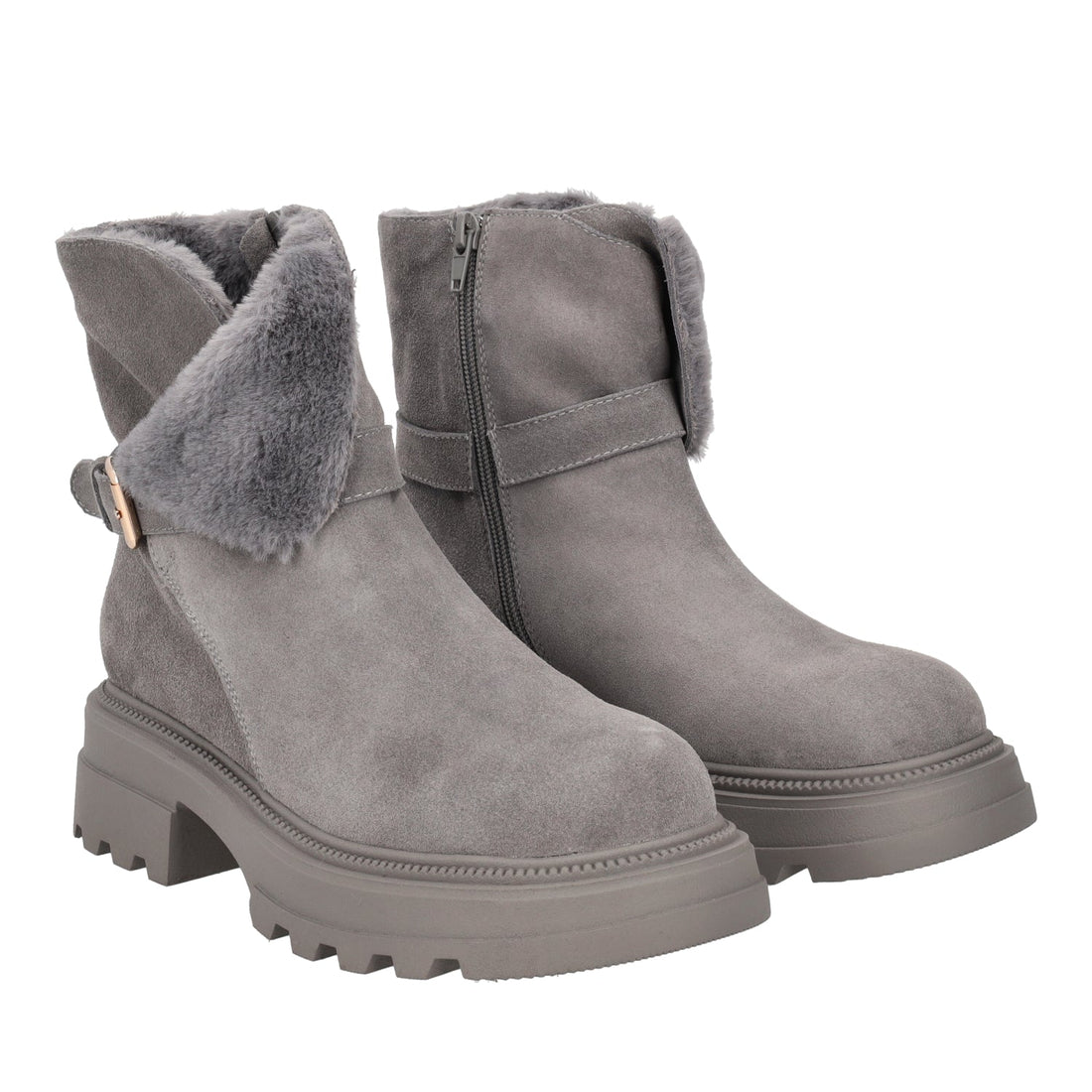 DARK GREY SUNVALLEY LEATHER ANKLE BOOT