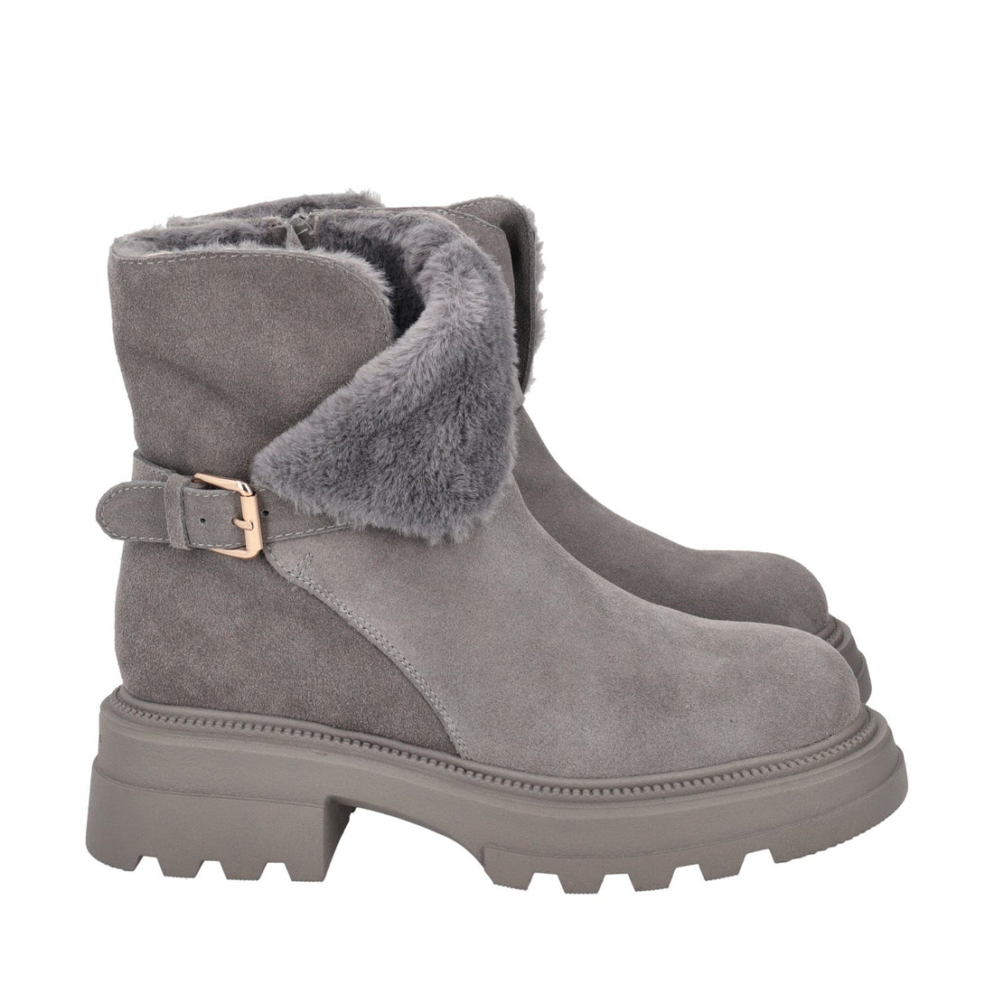 DARK GREY SUNVALLEY LEATHER ANKLE BOOT