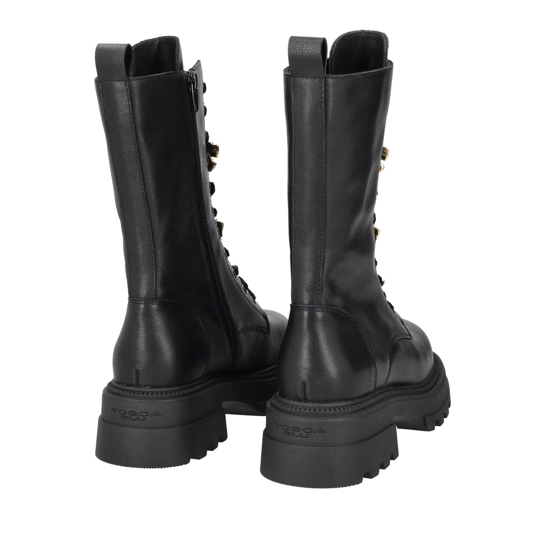 BLACK SUNVALLEY LEATHER LACED BOOTS