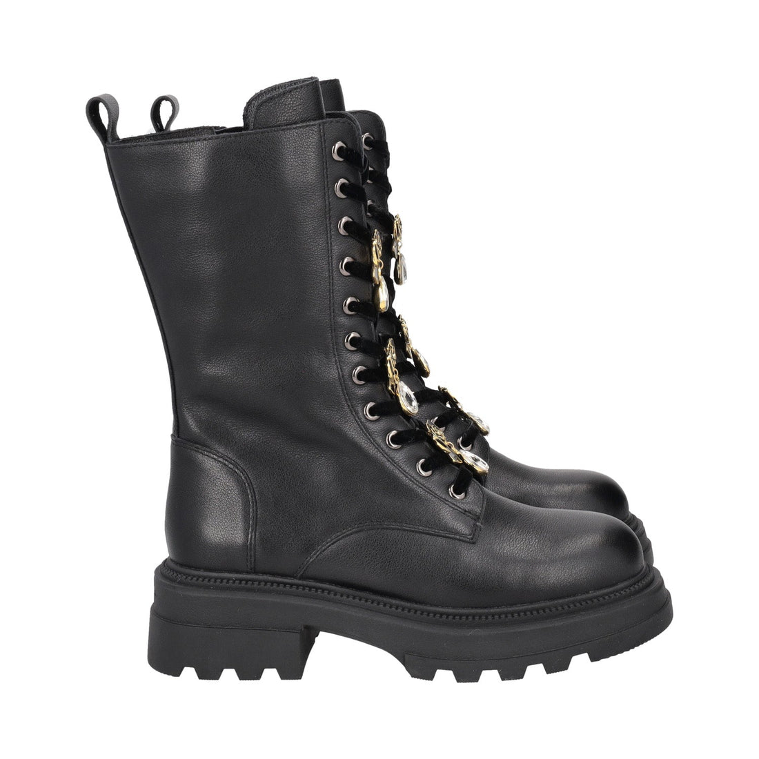 BLACK SUNVALLEY LEATHER LACED BOOTS