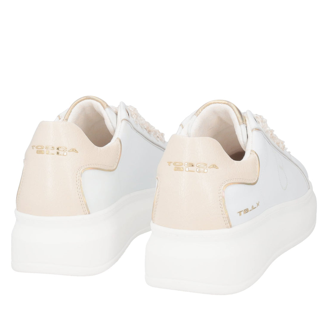 BIANCO/BEIGE BELLATRIX SNEAKER WITH BOREAL EFFECT PEARLS