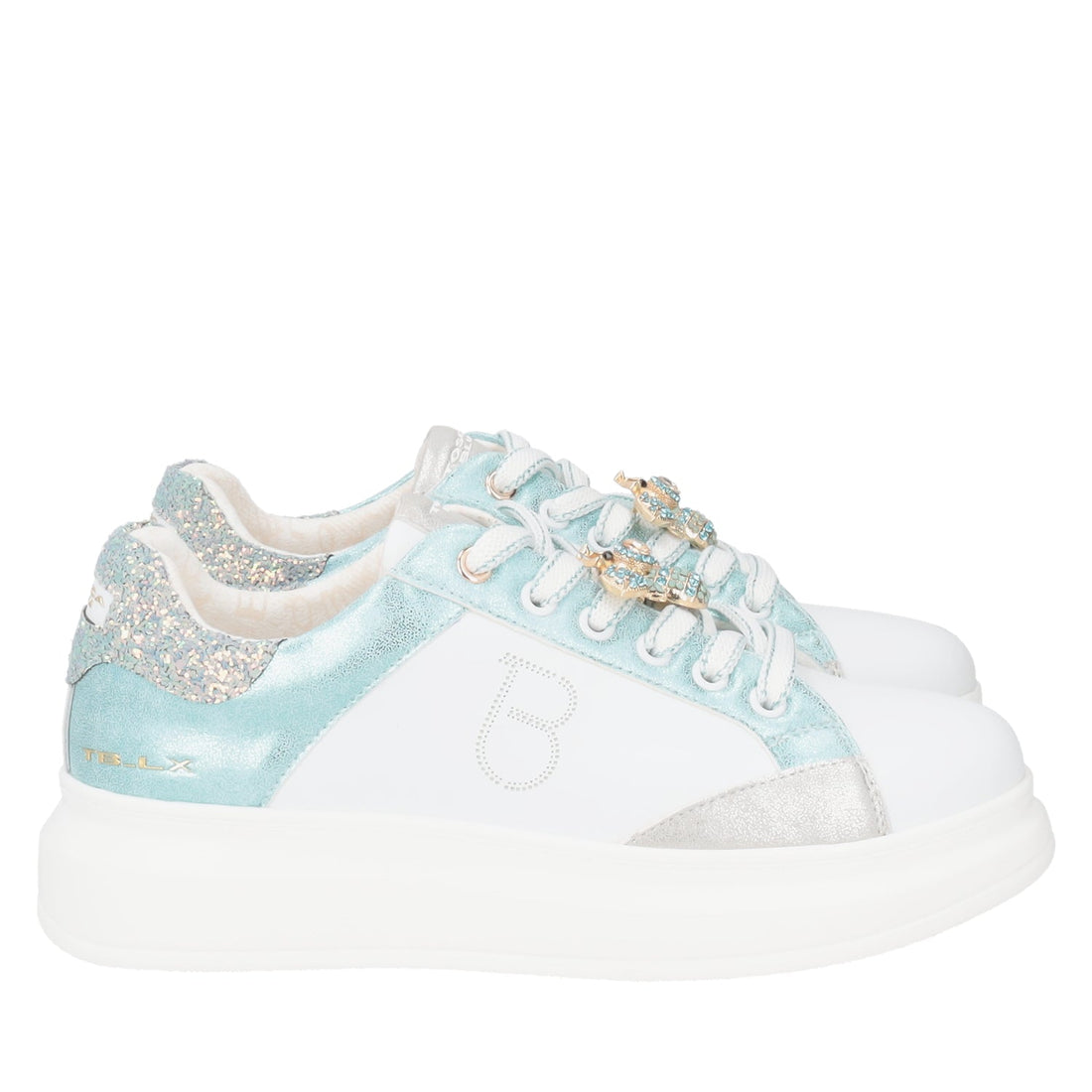 BIANCO/VERDINO BELLATRIX LEATHER SNEAKER WITH ACCESSORY