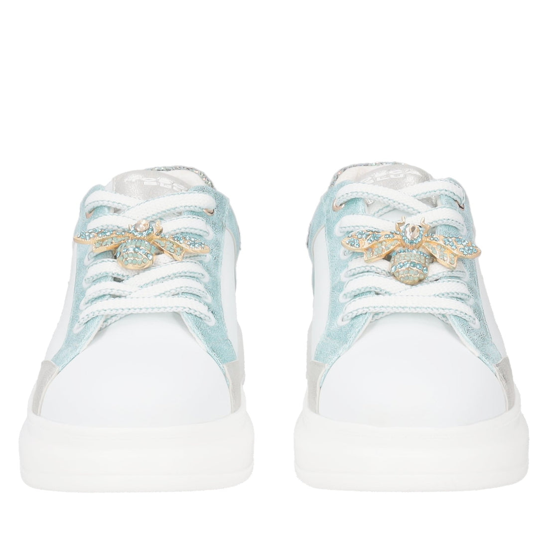 BIANCO/VERDINO BELLATRIX LEATHER SNEAKER WITH ACCESSORY