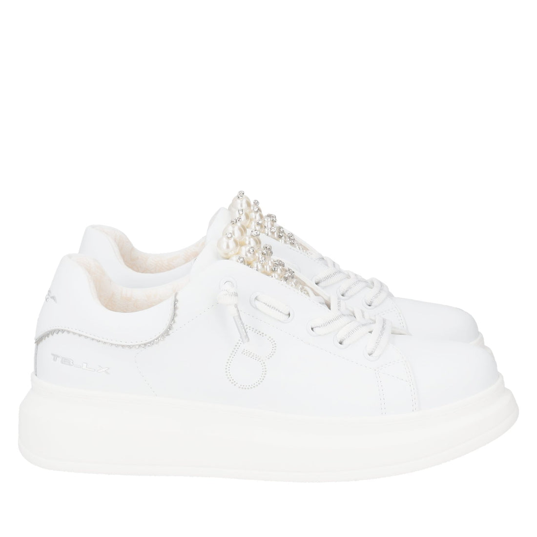 Sneaker Bellatrix con perle colore bianco