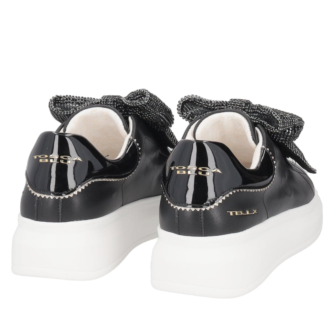 BLACK BELLATRIX SNEAKER WITH MAXI RHINESTONE BOW