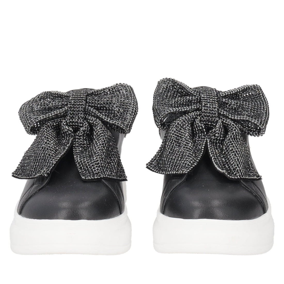 BLACK BELLATRIX SNEAKER WITH MAXI RHINESTONE BOW